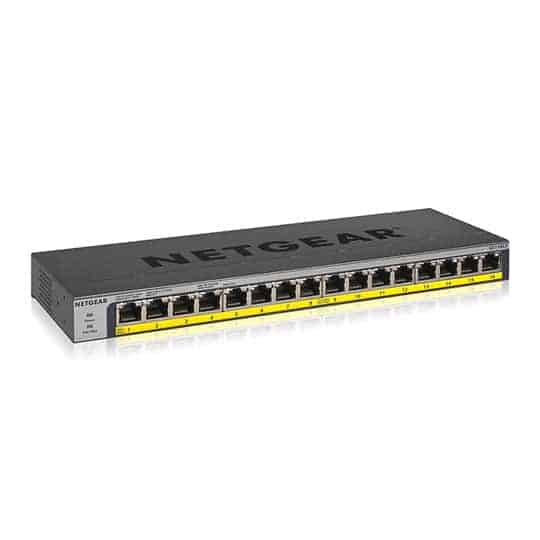 (image for) NETGEAR GS116LP 16-Port PoE/PoE+ Gigabit Unmanaged Switch